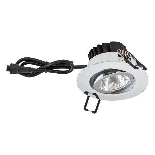 EVN Power-LED Leuchte Chrom schwenkbar rund 83x48,5mm 6W 4000K 683lm 21-40° IP65