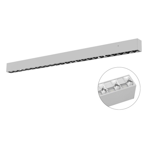 EVN LED Leuchte Silber rechteckig 1204x56x75mm 36W 4000K 3825lm 41-80° 220-240V IP20