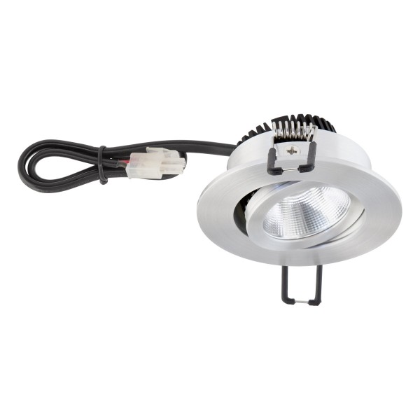 EVN Power-LED Leuchte Aluminium poliert schwenkbar rund 83x32mm 6W 3000K 620lm 21-40° IP20