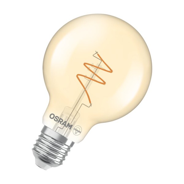 Osram / Ledvance LED Filament Vintage 1906 Globe G80 Gold 300° Spiral 4,9-40W/922 extra warmweiß 470lm E27 220-240V dimmbar