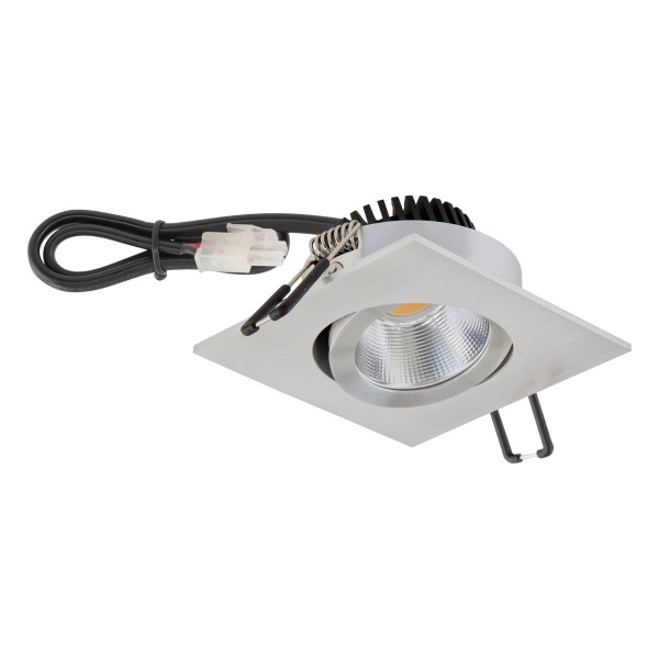 EVN Power-LED Leuchte Aluminium poliert schwenkbar viereckig 83x83x32mm 6W 3000K 620lm 21-40° IP20