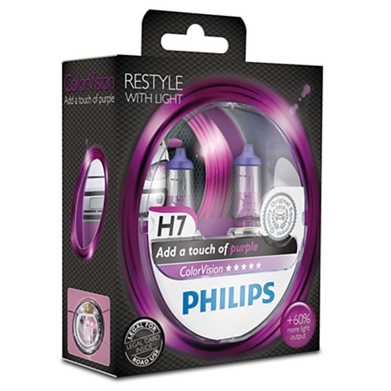 Philips ColorVision Purple-Fahrzeugscheinwerferlampe H7 12V 55W (2er  Blister) online kaufen