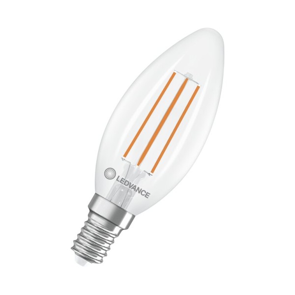 Osram / Ledvance LED Filament Kerze B klar 320° Superior UltraEfficient 2,2-40W/827 warmweiß 470lm E14 220-240V