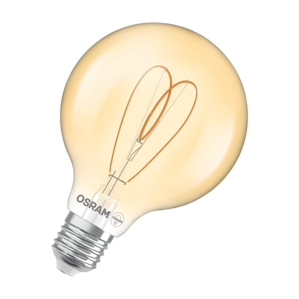 Osram / Ledvance LED Filament Vintage 1906 Globe G95 Gold 300° Heart 4,9-40W/922 extra warmweiß 470lm E27 220-240V dimmbar