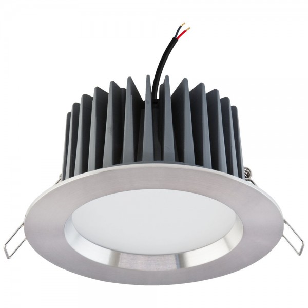 EVN LED Leuchte Edelstahl Optik rund 145x56mm 15W 3000K 1540lm >80° 24V IP44