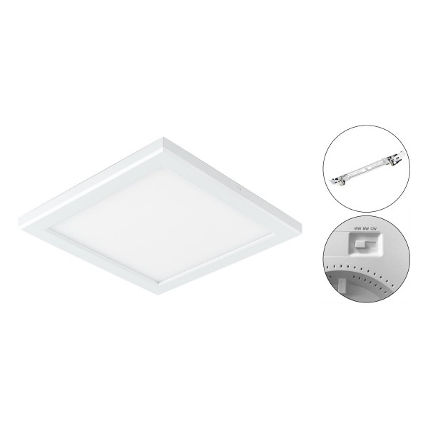 EVN LED Panel weiß viereckig 165x165x30mm 12W 3000 bis 6000K 960lm >80° 200-240V IP20