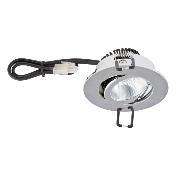 EVN Power-LED Leuchte Chrom schwenkbar rund 83x32mm 6W 3000K 620lm 21-40° IP20