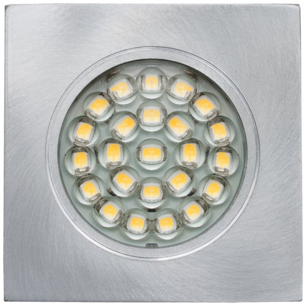 EVN LED Leuchte Aluminium viereckig 65x65x11,5mm 2W 3000K 60lm >80° 12V IP20