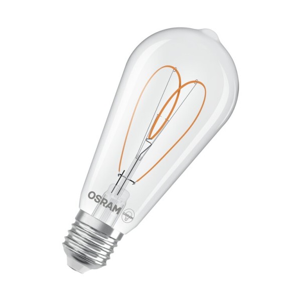 Osram / Ledvance LED Filament Vintage 1906 Edison ST klar 300° Heart 7,2-60W/927 warmweiß 806lm E27 220-240V dimmbar