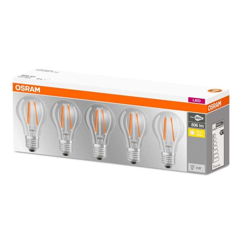 Osram LED Base Classic A Filament 7-60W/827 E27 Klar 300° 806lm ...