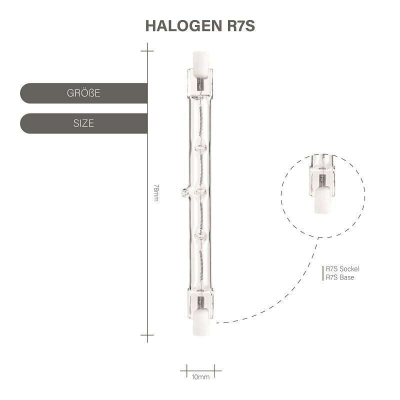 Osram R7s Halogenstab 120W = 150W 78mm Halogen Stab Leuchtmittel Halo