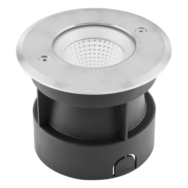 EVN LED Bodeneinbauleuchte Edelstahl Optik rund 120x94mm 7W 3000K 465lm 41-80° 220-240V IP67