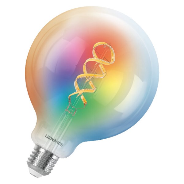 Osram / Ledvance LED Filament Smart+ Multicolor Globe G125 klar 320° 4,8-40W/827…865 RGBW einstellbar 470lm E27 220-240V dimmbar