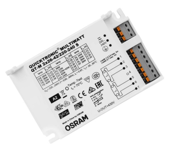 Osram Vorschaltgerät QT-M 2x26-42/230-240 S (Für Dulux T/E, D/E)