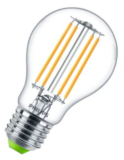 Philips LED Filament LEDbulb A60 klar 180° UltraEfficient 2,3-40W/830 warmweiß 485lm E27 220-240V