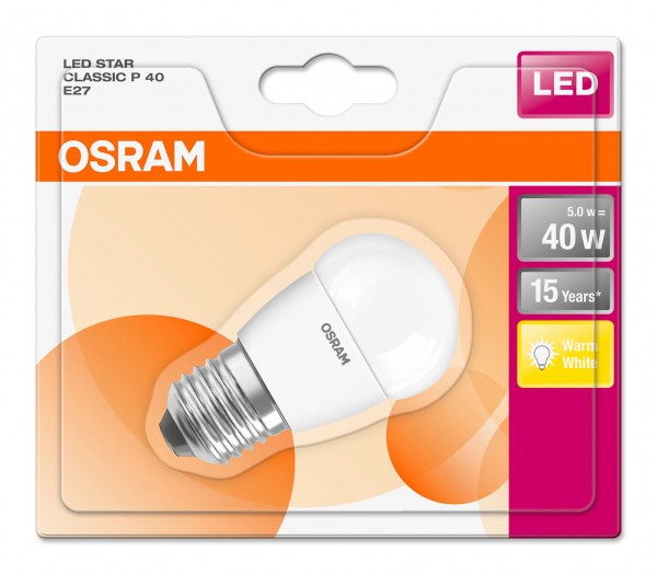 Osram LED Star Classic P E27 6W (ersetzt 40W) warmweiß matt