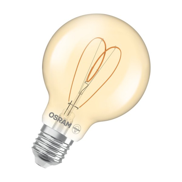 Osram / Ledvance LED Filament Vintage 1906 Globe G80 Gold 300° Heart 4,9-40W/922 extra warmweiß 470lm E27 220-240V dimmbar