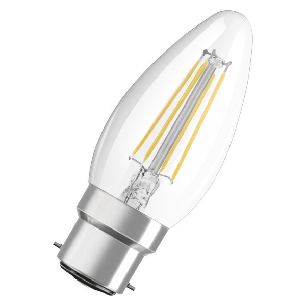 Osram / Ledvance LED Filament Star Kerze B klar 300° 4-40W/840 kaltweiß 470lm B22d 220-240V